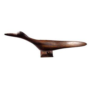 Hand-Carved Wooden sea bird Figurine Vtg Sculpture rustic animal nature beach